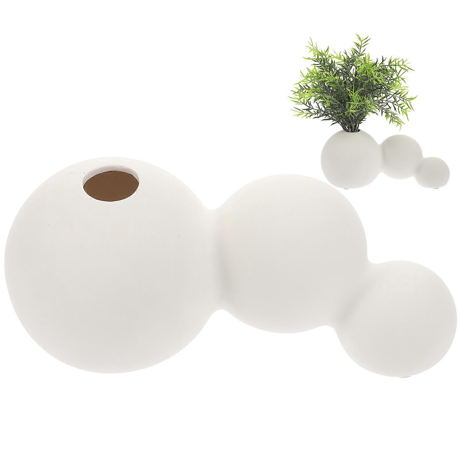Ceramic Flowers Vase for Decoration Creative Table Vase White