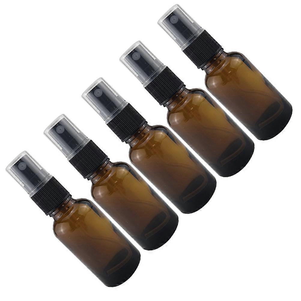 5Pcs Glass Emulsion Bottle Spray for Storage Lotion Practical Brown Set