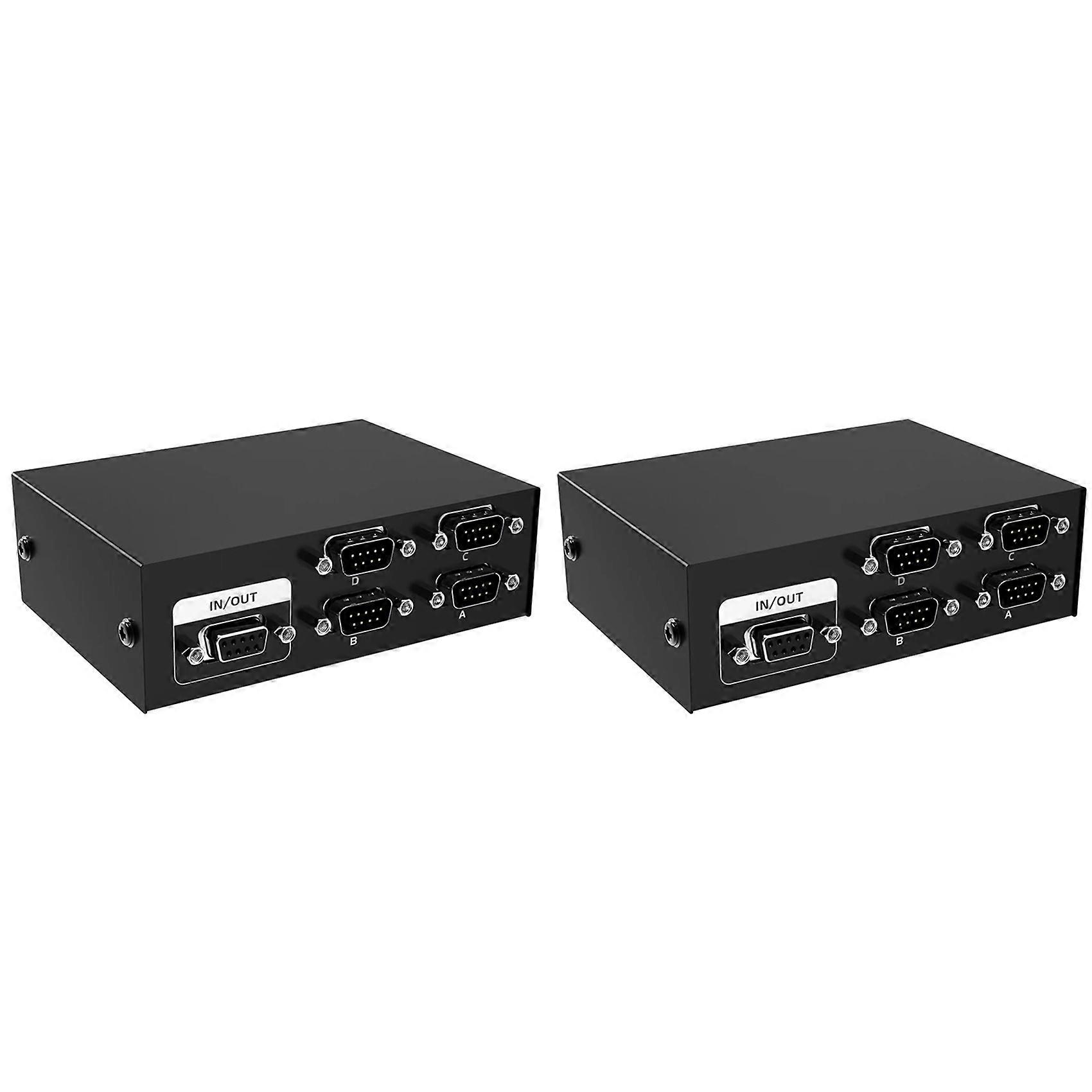 2X RS232 Switch 4 in 1 Out RS232 Serial DB9 Pin Switcher 4x1 for PC Console Printer Sharing Selector Controller
