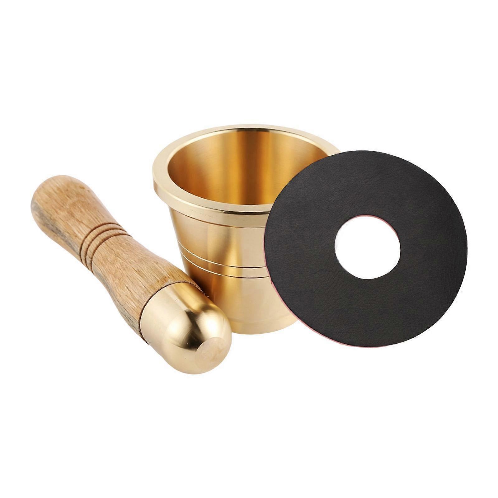 Small Brass Mortar and Pestle Multipurpose Solid Easy to Clean Kitchen Tool