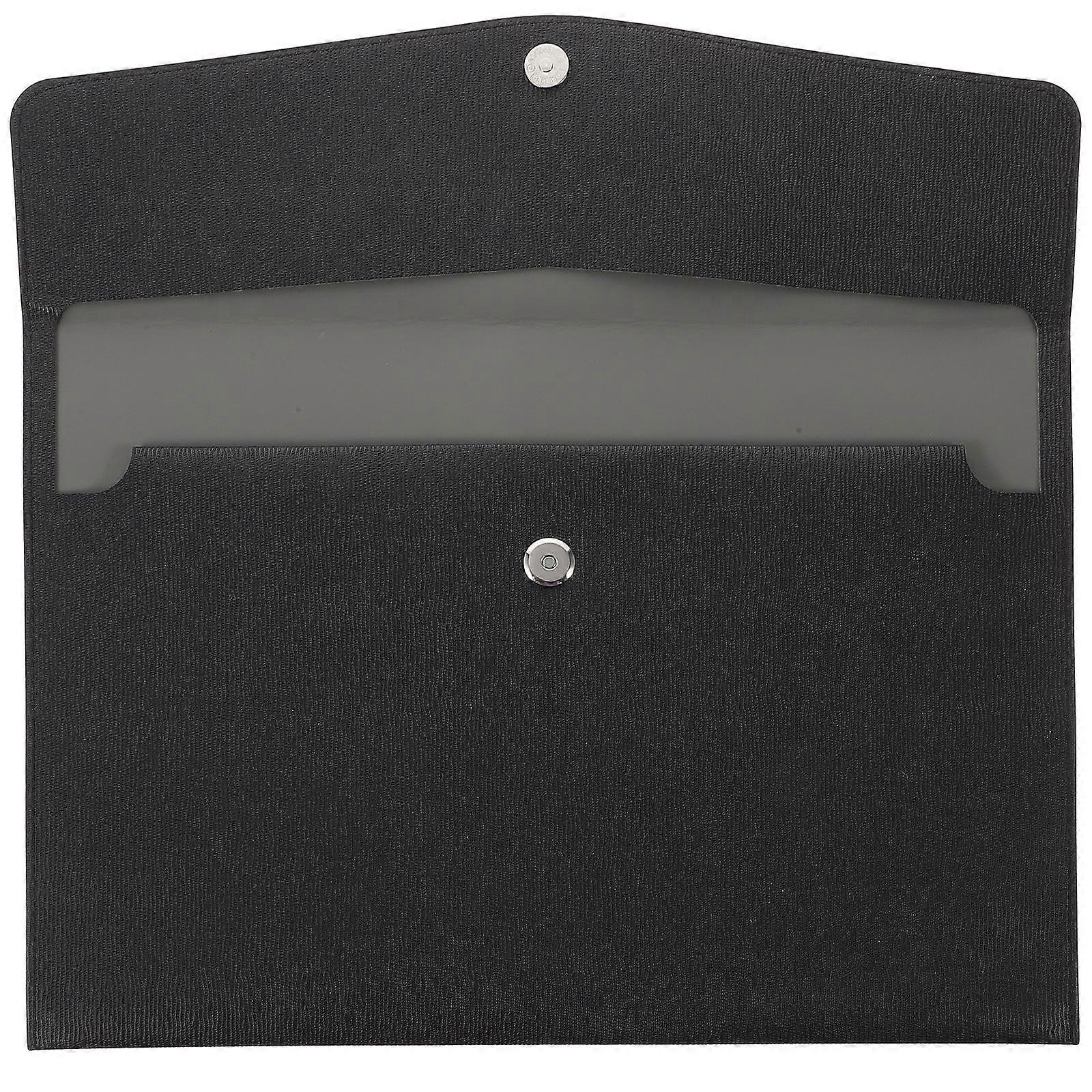 Leather A4 File Folder Envelope Folder Case with Snap Closure for Receipt Contract File Organizer