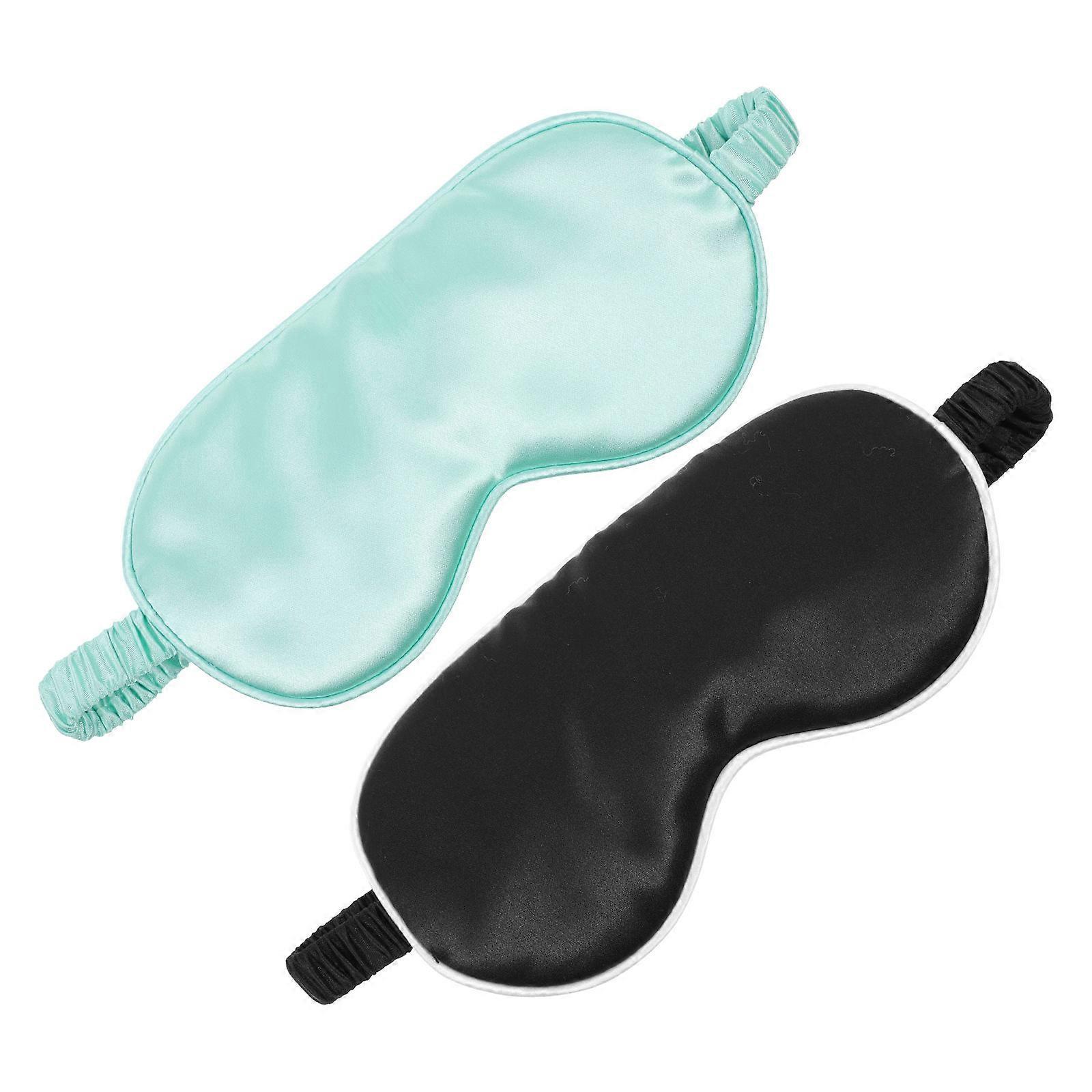 Sleeping Eye Mask Silk Material for Comfortable Use 2Pcs Set