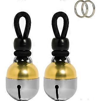 Noble Bells, Pair - Handmade in USA, Extra Loud Collar Bells for Cats and Dogs, Premium Brass and Nickel Silver