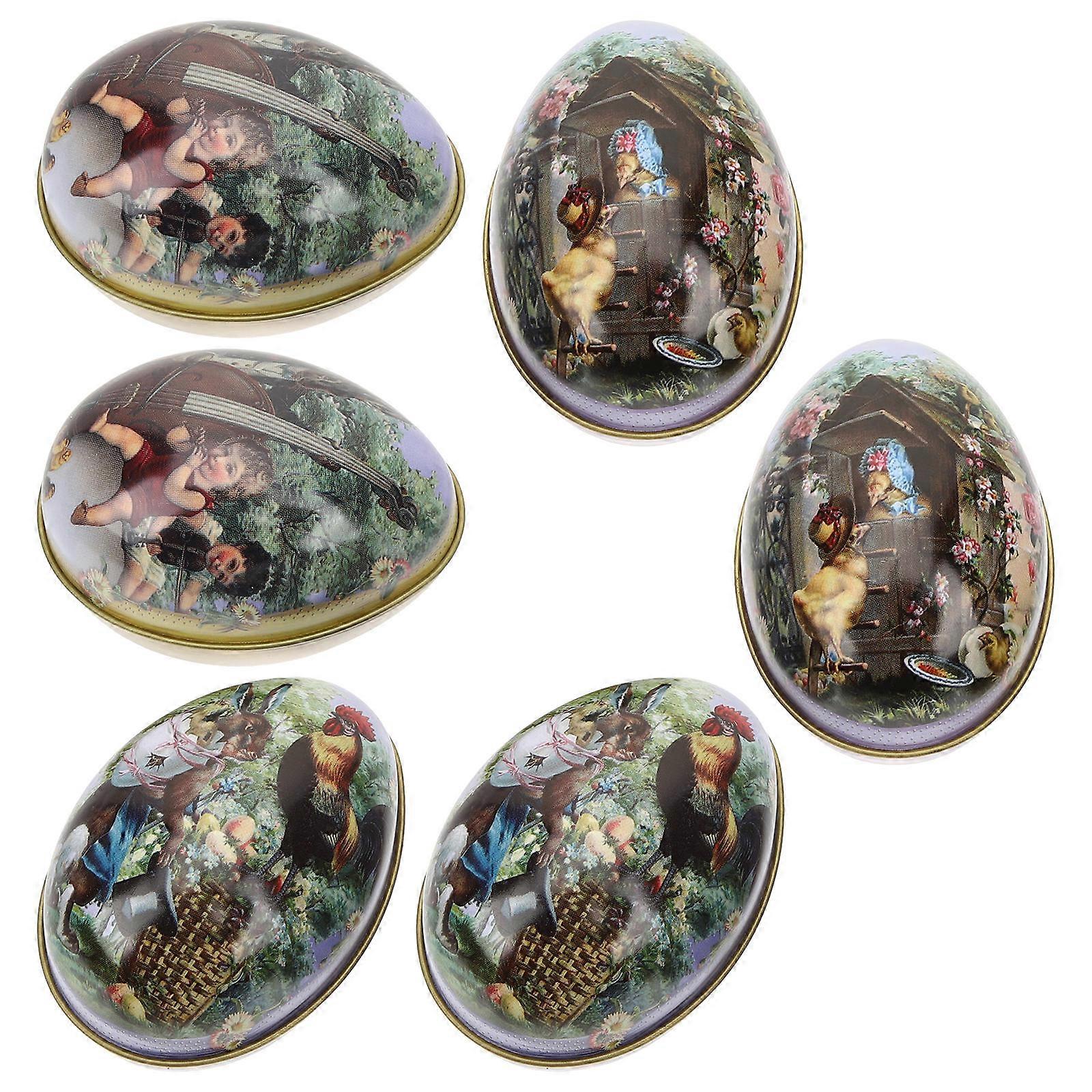 6pcs Easter Gift Boxes Rabbit Pattern Candy Container Cookies Case Tea Leaf Boxes
