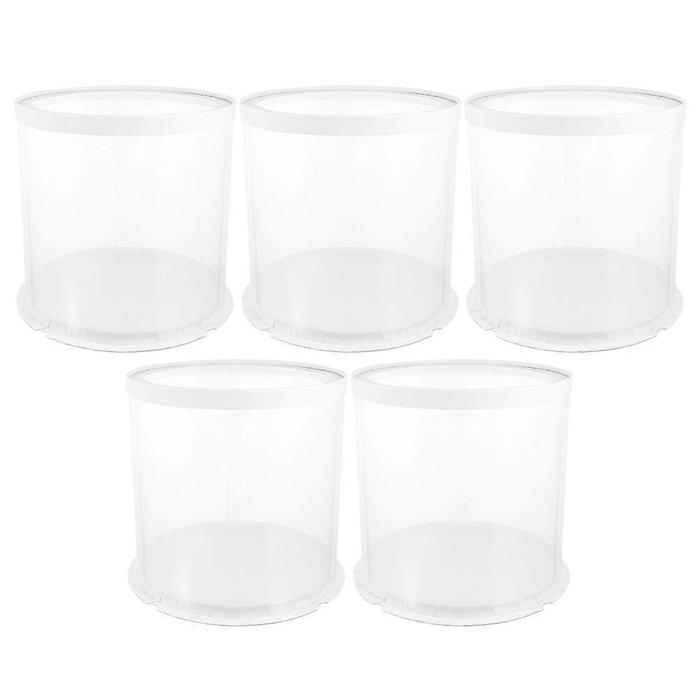 Cake Boxes Round Containers for Display 5Pcs Transparent Dome Lidded