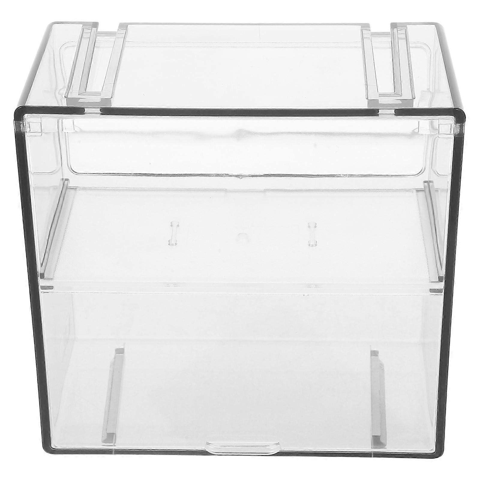 Display Case Acrylic Double-Layer for Clear Storage Box Container