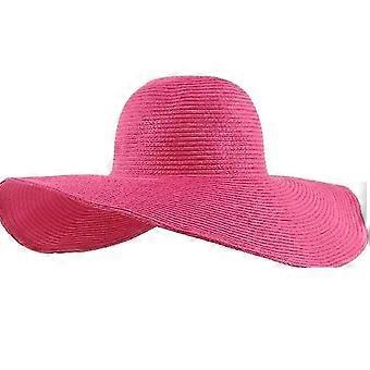 Wide Brim Women Sun Hat Rosy for Summer Wear Fashion Folding Style