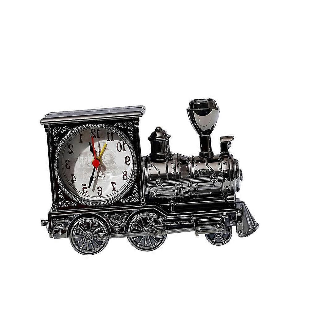 Creative Railway Engine Clock for Timekeeping Desktop Ornaments Black