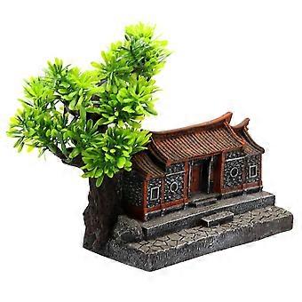 Red Brick Building Decoration Fish for Aquarium Use