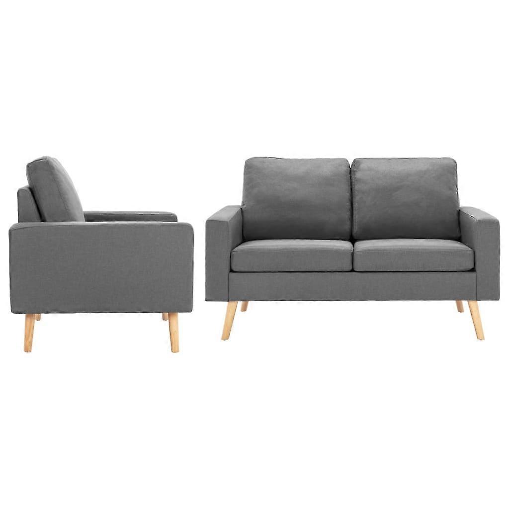 2-tlg. Sofagarnitur Stoff Hellgrau, SKU: 3056614
