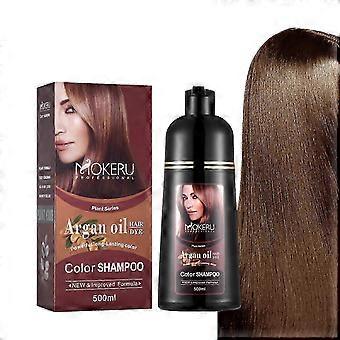 Shampoo Tintura Capilar com Óleo de Argan 2026 500ml em Minutos, Coloração Instantânea para Cabelos, Presente Ideal para Mulheres e Homens, Castanho Dourado, kkoukL