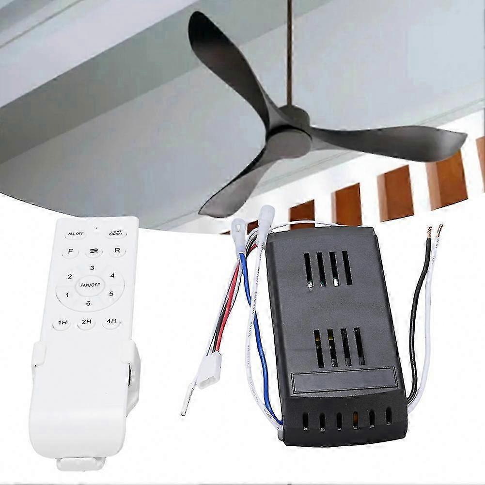 Wireless Ceiling Fan Regulation Kit Featuring Variable Speed Controller, Extended Timer Transmitter Plus Compatible Receiver Module For Homes