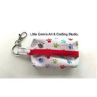 Clip On dog poo bag holder/ Paw Print