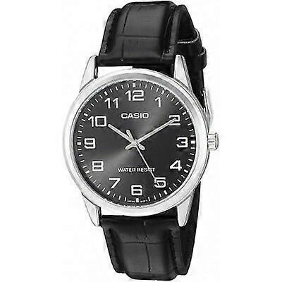 CASIO COLLECTION ONLY TIME, LEATHER - BLACK