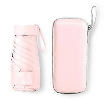 Mini Travel Sun Umbrella Waterproof Folding Umbrella Capsule Shape Umbrella with Case