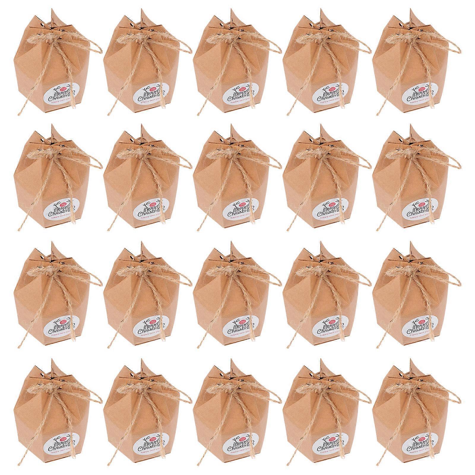 Hexagonal Christmas Candy Boxes Lovely Gift Storage Boxes 50Pcs