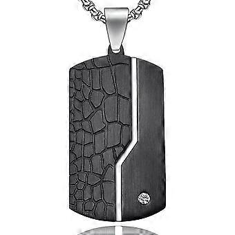 18K Gold Iced Out Dog Tag Halskette für Männer, 316L Edelstahl Kubanische Gliederkette Dog Tag Anhänger