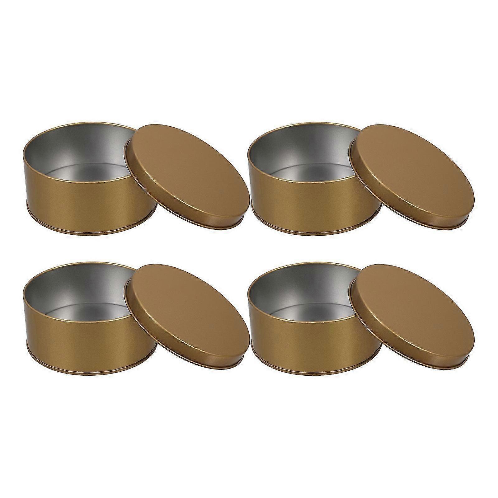 Large Round Tin Gift Packaging Box for Cookie Storage 4Pcs