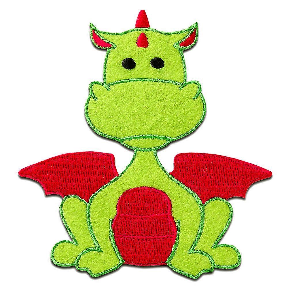 Patch - Dragon - green/red - 9x8,4cm - Iron-on patches