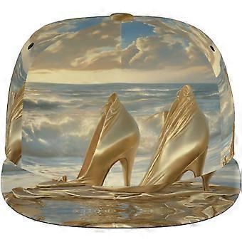 Gouden hoge hakken, modieuze baseballpet van polyester met platte klep, vochtafvoerend, ademend en koel, geschikt voor de zomer, beschermt je stijl en comfort.