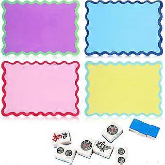 1/2/3 Set Thick PVC Game Playing Cards Multi Solid Color Wavy Edge Cards Flexible Bulk Purchase Mahjong Supply