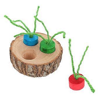 Wood Pet Rat Foraging Toys for Rabbits 2Sets Small Animal Exploring Toys