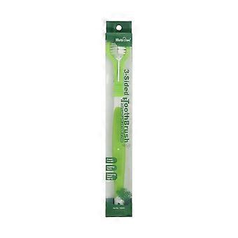 Three-Sided Pet Toothbrush Efficient Oral Care  Gentle Nylon Bristles Anti-Slip Curved Handle