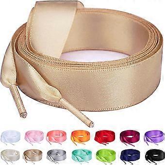 3/4" breite Satinband Schnürsenkel flache bunte Schnürsenkel für Frauen Band Khaki 47Zoll (120cm)