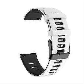 20mm Silicone Watch Band Quick Release Dual Color Replacement Strap White Black for Garmin Fenix 6
