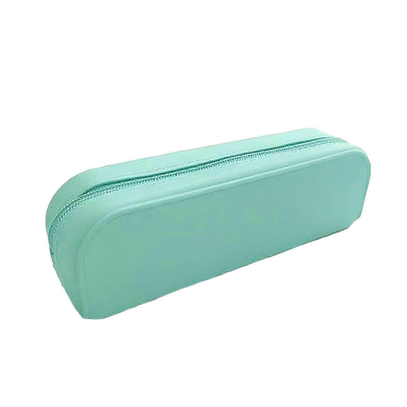 Silicone Pencil Case Large Capacity, Solid Color Rectangular Stationery Storage Bag for Students