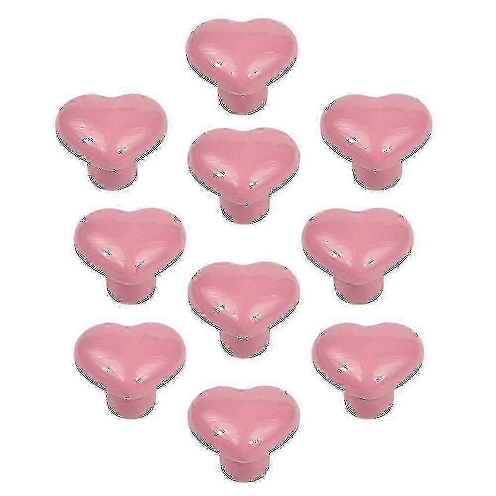 10pcs Ceramic Drawer Knobs Heart Shape Cabinet Dresser Pulls Handles