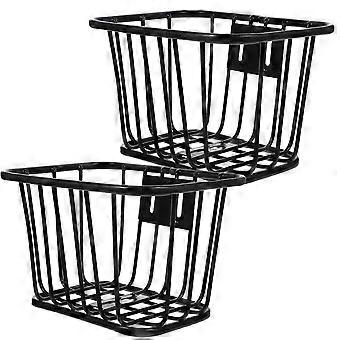 Carrying 2Pcs Portable Bike Basket Metal Bicycle Basket for Storage Use