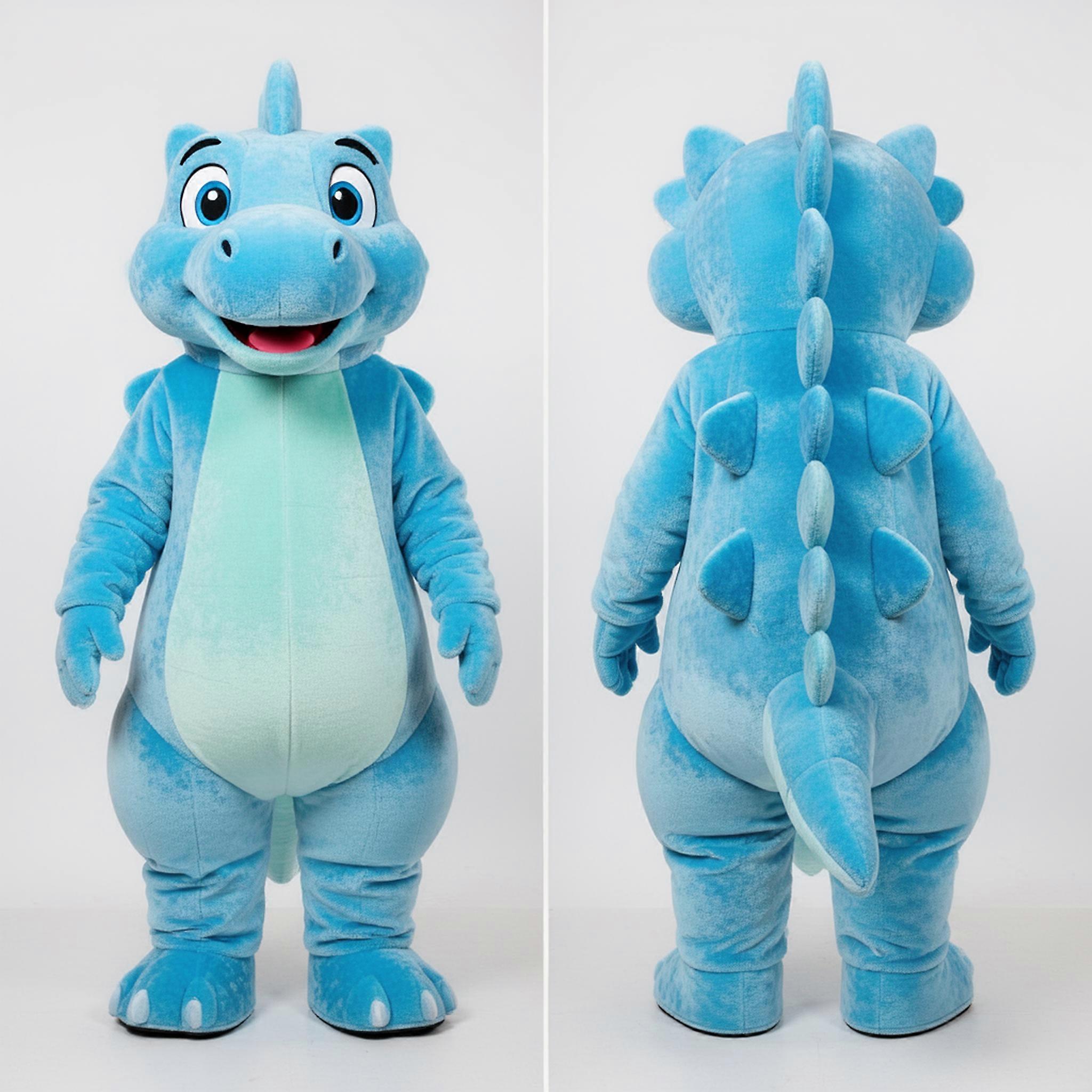 MASTICOT Sky Blue Plush Stegosaurus Mascot