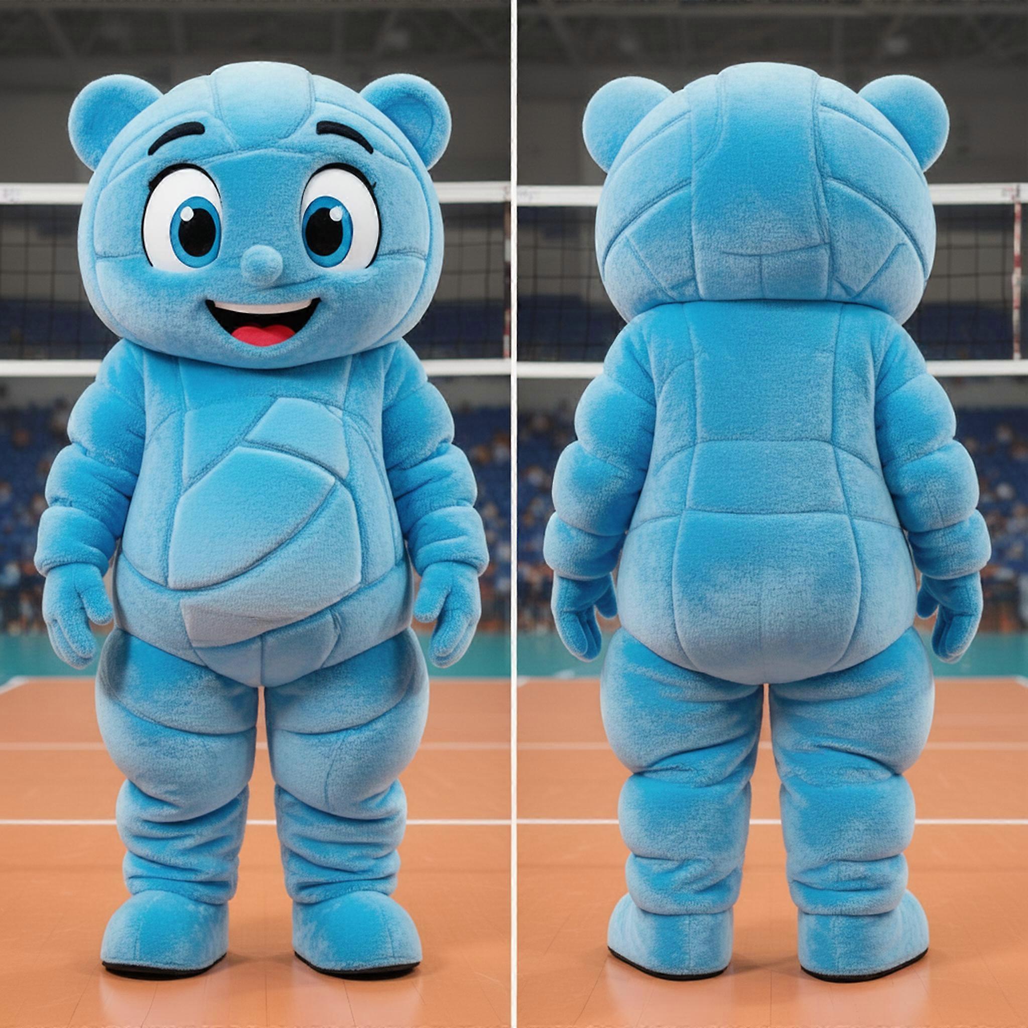 MASTICOT Sky Blue Cushioned Volleyball Net Mascot