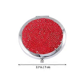 Red Folding Makeup Mirror for 1Pcs Double-Sided Cosmetic Mirror