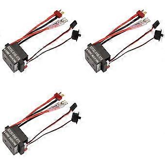 3X RC Hobby 60A ESC Brushed Motor Speed Controller with 2A BEC High Voltage 6-12V Brush ESC for RC Ship & RC Car ESC,B