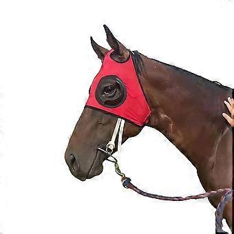 Windproof horse face mask/eye mask, breathable mesh dustproof horse eye mask with mesh, horse harness supplies, horse head cover, red_40*50*60/4077