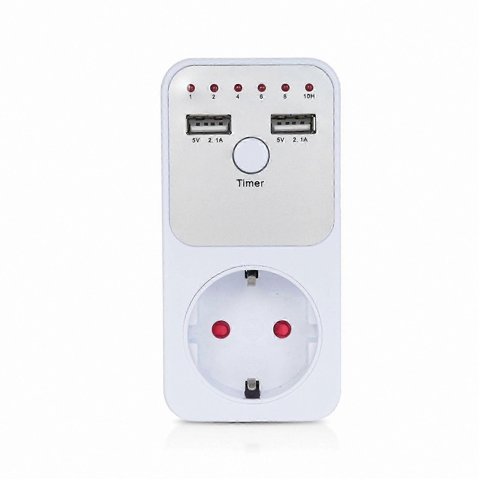 Smart 3680W Programmable Timer Socket with Dual USB Ports and EU Plug for Electronic Devices