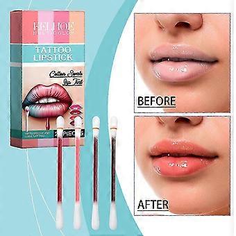 20 Stück wasserdichte Antihaft-Lippenstift-Wattestäbchen, Tattoo-Lippenstift, Wattestäbchen-Lippentönung, lang anhaltend