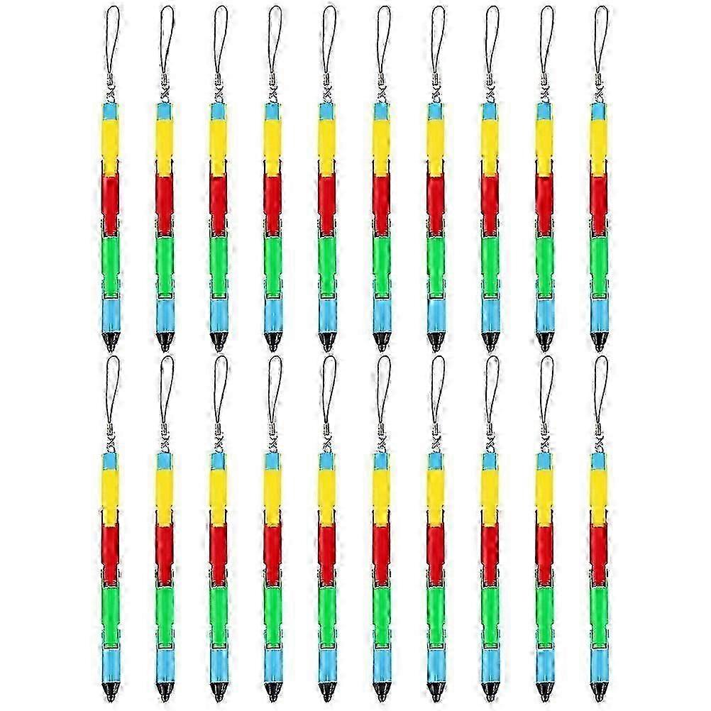 20Pcs Foldable Pen Bendable Shaped Stacking Ball-point Pen Student Accessory for Replacement