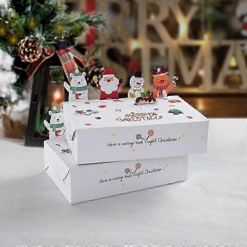 10pc Festive Kraft Cookie Boxes