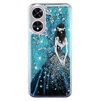 For Oppo A17 4G/A17k 4G Quicksand Phone Case Embossment Pattern Anti-drop Phone TPU Cover-Girl