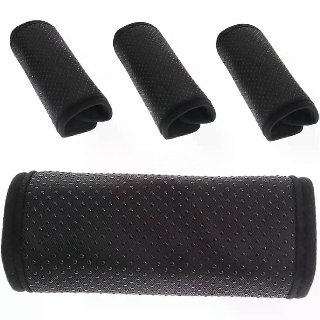 2 Pair Walker Hand Grip Covers Black Polyester Rubber Pads