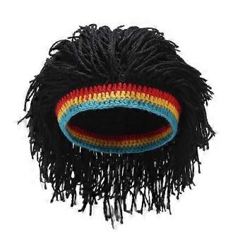 A Wig Beanie Men'S Caps Hip Hop Cap Handmade Crochet Winter Warm Hat Gorro Halloween Xmas Birthday