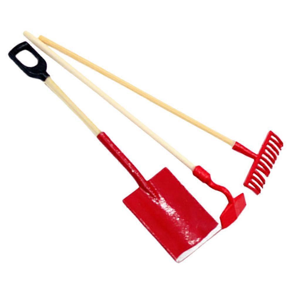 Alloy Wood Red Mini Farm Tools