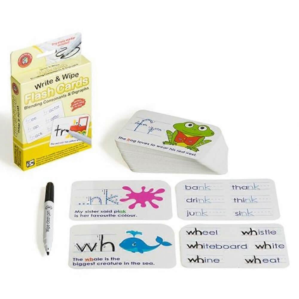 CONSONANTS Learning Can Be Fun Write and Wipe Cards Reusable Educational Ages 5+