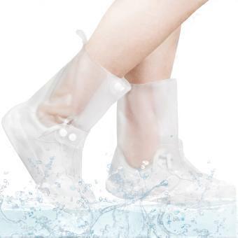 Waterproof Silicone Shoe Covers for Men and Women, Reusable NonSlip Foldable Rain Protectors (M)