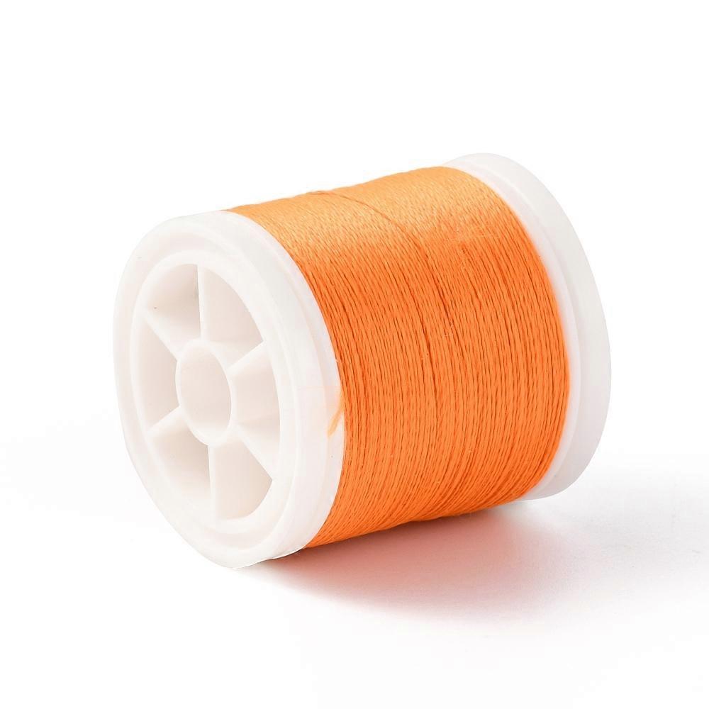 1roll Luminous Polyester Cords Round Orange 0.1mm 109.36 Yards(100m)/Roll
