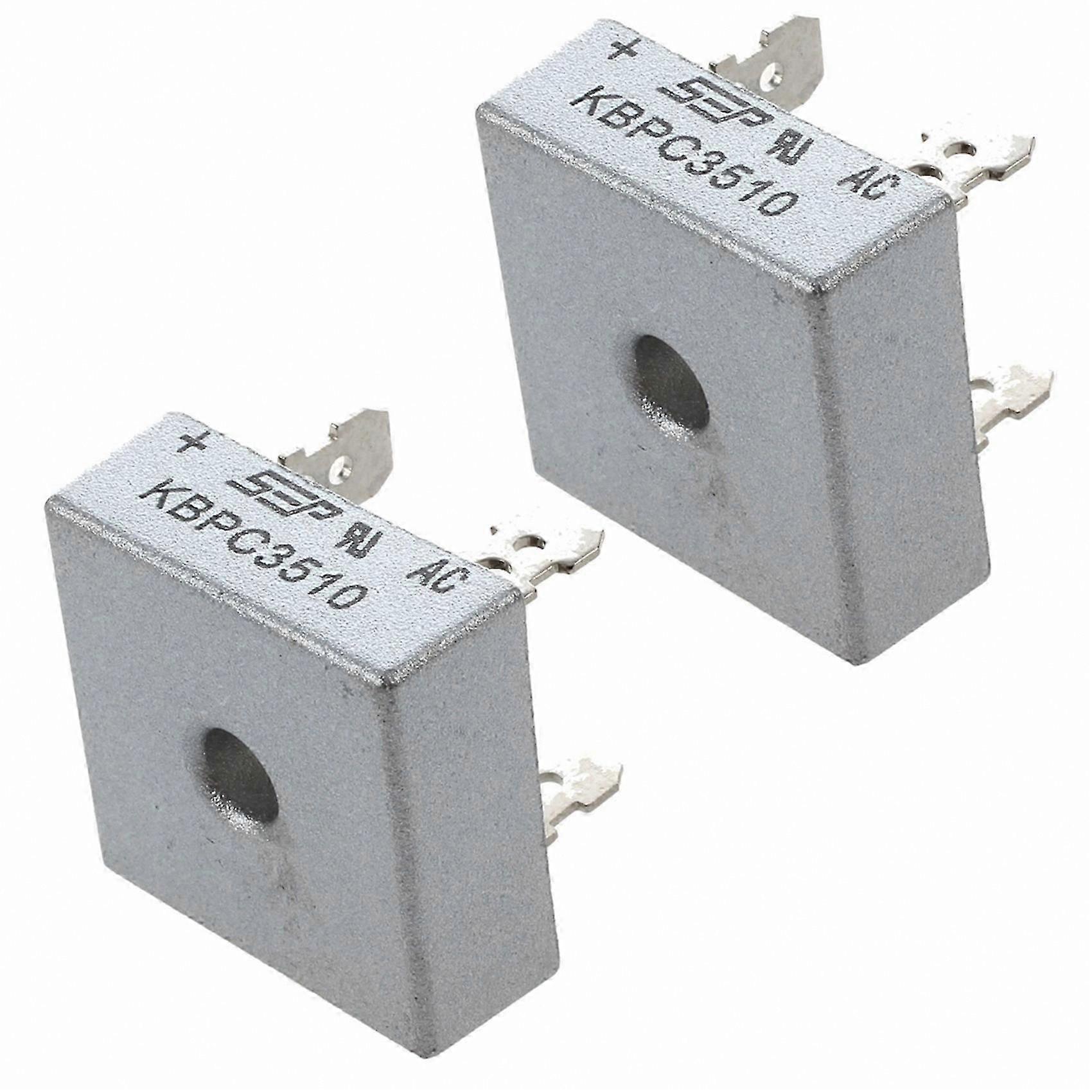 2X KBPC3510 1000V Single Phase Square Diode PCB Bridge Rectifier Spare Component