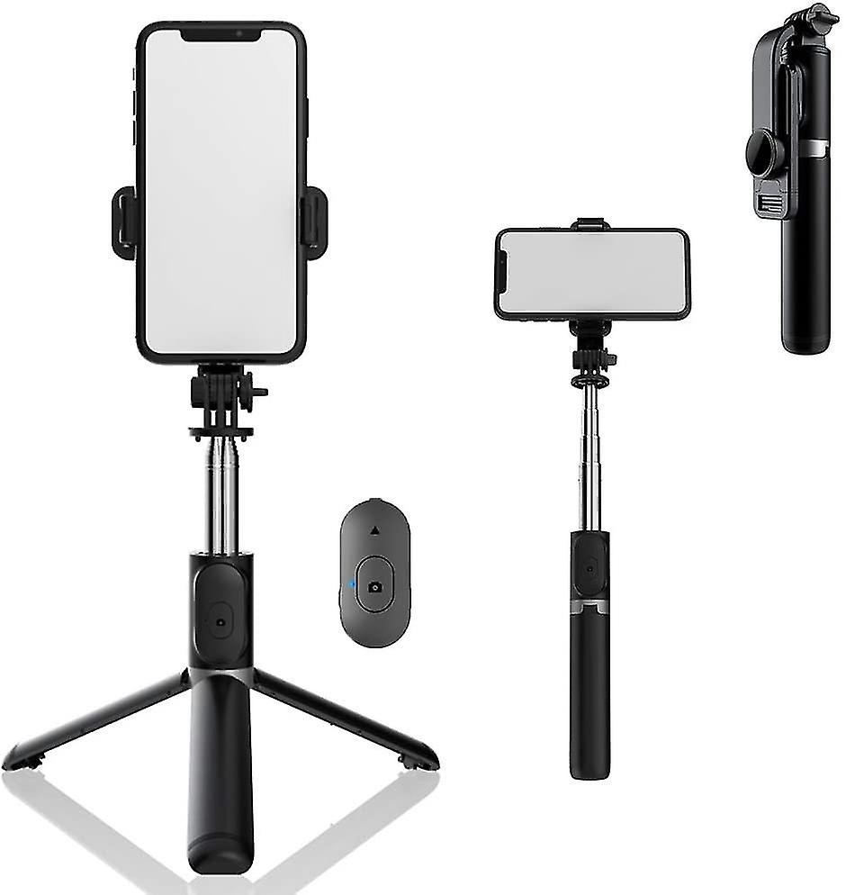 Selfie Stick Trépied, Trépied de téléphone portable extensible 3 en 1 en acier inoxydable